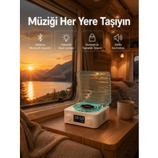 Royaleks Retro Tasarımlı Gece Lambalı Bluetooth Hoparlör – Saat ve Pil Göstergeli