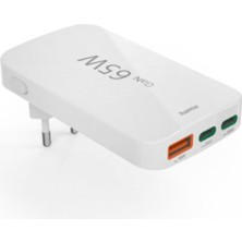 Hama Ince 65W Hızlı Şarj Adaptörü, 2xusb-C , 1xusb-A - Beyaz