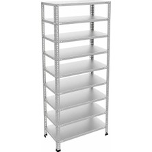 Alanraf 9 Katlı 31X93X175 cm Galvaniz Çelik Raf - Depo Arşiv Market Ofis Depo Rafı