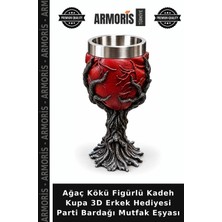 Armoris Ağaç Kökü Figürlü Kadeh Kupa 3D Erkek Hediyesi Parti Bardağı Mutfak Eşyası