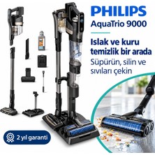 Philips 9000 Serisi Aquatrio Kablosuz Dikey Süpürge, Otomatik Temizleme ve Şarj Istasyonu​, Aquaspin Başlık, Powercyclone Aqua, XW9463/11