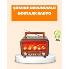 Royaleks Şömine Alev Işıklı Solar Bluetooth Hoparlör – 7W Güçlü Ses, Fm Radyo