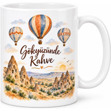 Ny Joy Gökyüzünde Kahve Tasarımlı Porselen Kupa - Model 471