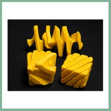 Bşk Virgo 3D Baskı Fidget Puzzle Küp - Hareketli Dönüşebilen Stres Giderici Zeka Oyuncağı, Masaüstü Fidget Küp-Sarı BSK2026