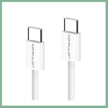 Bşk Virgo Konfulon DC130 2m 60W Type-C To Type-C Örgülü Hızlı Şarj Kablosu - Beyaz BSK2026