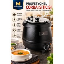 Binbirreyon Professional Elektrikli Çorba Kazanı Sıcak Çorba Servis Kazanı 9lt Çıkarılabilir Hazneli NA014