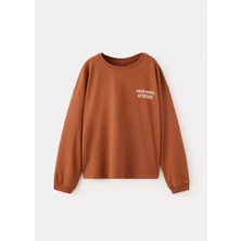 Mango Kids Oversize Desen Detaylı Tişört
