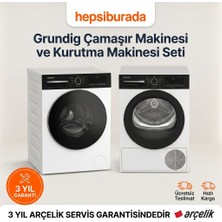 Grundig 12 kg Çamaşır Makinesi + Grundig 11 kg Isı Pompalı Kurutma Makinesi Seti (3 Yıl Arçelik Garantili)