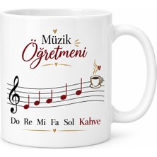 Ny Joy Müzik Öğretmeni: Do Re Mi Fa Sol Kahve Tasarımlı Porselen Kupa - Model 412