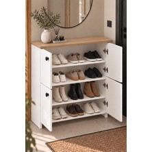 By Cino Modern 4 Kapaklı Çok Amaçlı Ayakkabılık / Depolama Dolabı Meşe