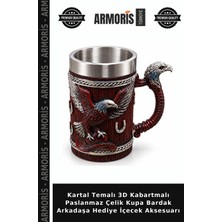 Armoris Kartal Temalı 3D Kabartmalı Paslanmaz Çelik Kupa Bardak Arkadaşa Hediye Içecek Aksesuarı