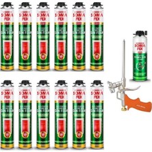 Somafix 12 Adet S911 Poliüretan Köpük 750 ml 845 gr Köpük Tabancası Temizleyici Seti