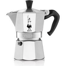 Şanal Bialetti - Moka Express: 4 Cups Ocak Üstü Espresso Pişirici - 190ML - Gümüş Renk - Alüminyum Gövde - Patentli Güvenlik Valfi - Tüm Ocak Türleri Için Uygundur (Indüksiyon Hariç)