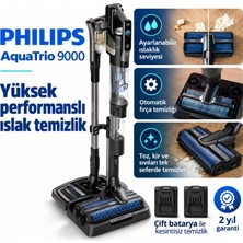 Philips 9000 Serisi Aquatrio Kablosuz Dikey Süpürge, Otomatik Temizleme ve Şarj Istasyonu​, Aquaspin Başlık, Powercyclone Aqua, XW9463/11