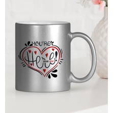 BK Gift Kişiye Özel Kalbimdesin Gümüş Yaldızlı Kupa Bardak - 1
