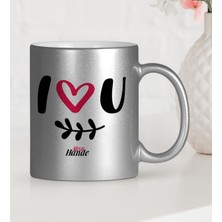 BK Gift Kişiye Özel Seni Seviyorum Gümüş Yaldızlı Kupa Bardak - 3