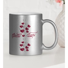 BK Gift Kişiye Özel Sevgililer Günü Temalı Gümüş Yaldızlı Kupa Bardak - 30