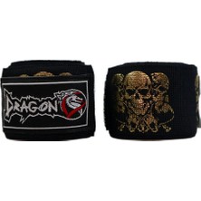 Dragondo 83831 Skull Gold 3,5 Metre Bandaj Gold Kuru Kafalı Boks Bandajı