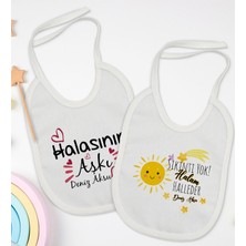 BK Gift Bk Kids Kişiye Özel Hala Tasarımlı 2’li Beyaz Mama Önlüğü-2