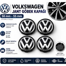 Memo Digital Universal Volkswagen Jant Göbek Kapağı 58 mm - 55 mm