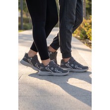 X-Step Bağcıklı Kalın Rahat Taban Hafif Esnek Füme Unisex Yürüyüş ve Spor Ayakkabı Sneaker 2032