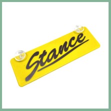 Bşk Virgo Stance Yazılı Sarı Dekor Plaka Vantuzlu Cam Süsü 22X7.5CM BSK2026