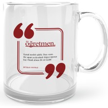 BK Gift Kişiye Özel Öğretmen Cam Kupa Bardak - 3
