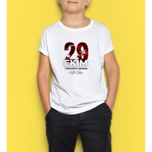 Bk Gift 29 Ekim Tasarımlı Erkek Çocuk Beyaz T-Shirt-2, Arkadaşa Hediye, 29 Ekim Hediyesi Hediyesi, Trend Tişört, 100.YIL Hediyesi