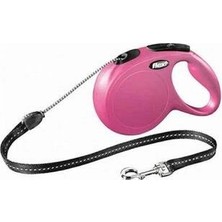 Urfakent New Classic Otomatik Ip Köpek Gezdirme Tasması Medium 5 mt Pembe