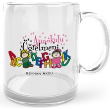 BK Gift Kişiye Özel Anaokulu Öğretmeni Cam Kupa Bardak - 4