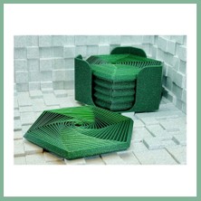 Bşk Virgo 3D Baskı Super Fidget Coaster Seti - Altıgen Desenli Bardak Altlığı ve Tutucu-Yeşil BSK2026