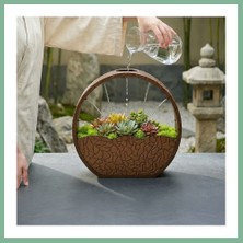 Bşk Virgo 3D Baskı Self-Watering Planter - Kendi Kendini Sulayan Saksı-Kahverengi BSK2026