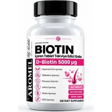 AROMEL Biotin Tablet 60 Adet  | 5000 Μg D-Biotin Içeren Takviye Edici Gıda