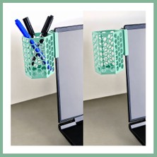 Bşk Virgo 3D Baskı Monitor Kalemlik - Petek Desenli Laptop Kenar Altıgen Kalemlik-Mint BSK2026