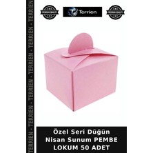 Terrien Özel Seri Düğün Nisan Sunum Pembe Lokum 50 Adet