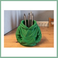 Bşk Virgo 3D Baskı Kapüşonlu Sweatshirt Kalemlik - Masaüstü Organizer-Yeşil BSK2026