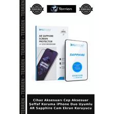 Terrien Cihaz Aksesuarı Cep Aksesuar Şeffaf Koruma iPhone Duo Uyumlu Ar Sapphire Cam Ekran Koruyucu