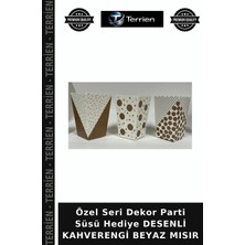 Terrien Özel Seri Dekor Parti Süsü Hediye Desenli Kahverengi Beyaz Mısır