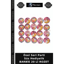 Terrien Özel Seri Parti Süs Hediyelik Barbie 20 Li Rozet