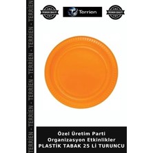 Terrien Özel Üretim Parti Organizasyon Etkinlikler Plastik Tabak 25 Li Turuncu