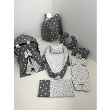 Balamira Babynest Gri Beyaz Yıldız 10 Lu Babynest Takımı