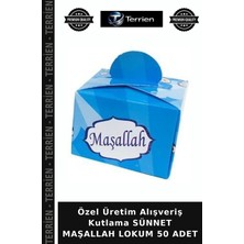 Terrien Özel Üretim Alışveriş Kutlama Sünnet Maşallah Lokum 50 Adet
