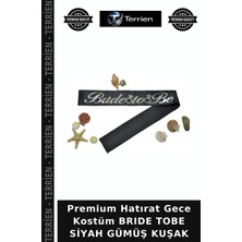 Terrien Premium Hatırat Gece Kostüm Brıde Tobe Siyah Gümüş Kuşak