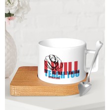 BK Gift Kişiye Özel Ingilizce Öğretmeni Ahşap Altlıklı Seramik Fincan-11