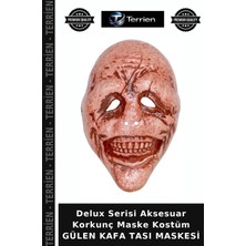 Terrien Delux Serisi Aksesuar Korkunç Maske Kostüm Gülen Kafa Tası Maskesi