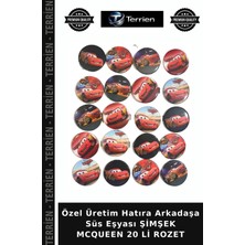Terrien Özel Üretim Hatıra Arkadaşa Süs Eşyası Şimşek Mcqueen 20 Li Rozet
