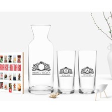 BK Gift Kişiye Özel Renkli Baskılı Isimli Ikili Rakı Bardağı Karaf ve Cep Kitabı Hediye Seti-13