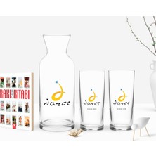 BK Gift Kişiye Özel Renkli Baskılı Düzce Tasarımlı Turistik Ikili Rakı Bardağı Karaf ve Cep Kitabı Hediye Seti-1