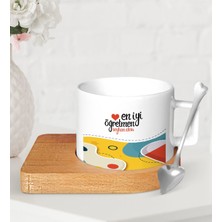 BK Gift Kişiye Özel En Iyi Öğretmen Ahşap Altlıklı Seramik Fincan-4