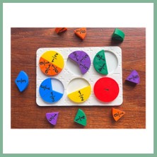 Bşk Virgo 3D Baskı Kesirler Öğretim Seti - Eğitici Ahşap Görünümlü Matematik Puzzle, Kesir Öğrenme Materyali (6 Daire, 24 Parça) BSK2026
